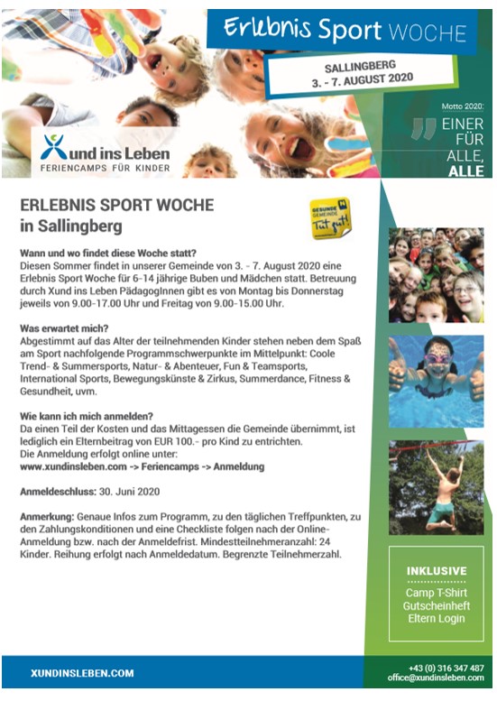 Sportwoche Sallingberg *Xund ins Leben*