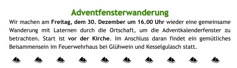 Adventfensterwanderung in Grainbrunn