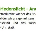Heiliger Abend - Friedenslicht - Andacht in Grainbrunn