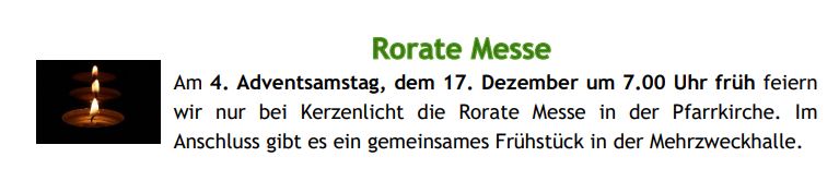 Rorate Messe Grainbrunn