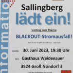 Blackout-Stromausfall! Informationsveranstaltung im GH Weidenauer, Großnondorf
