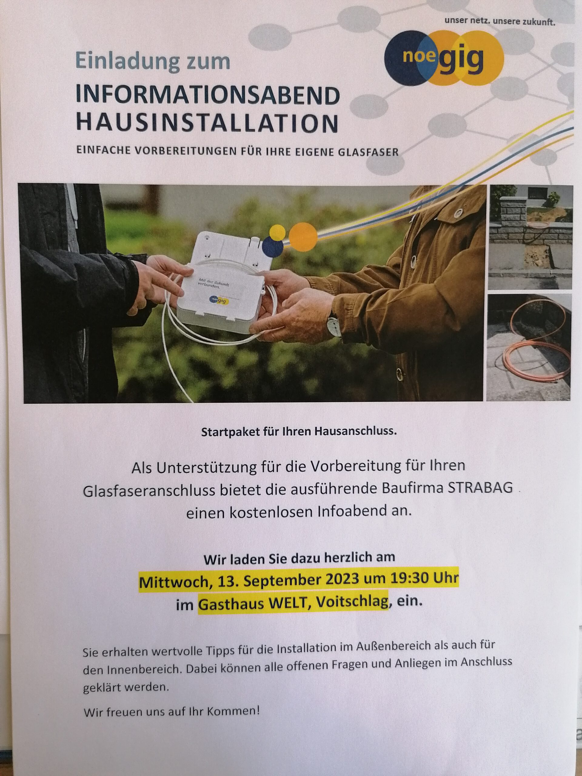 Einladung zum Informationsabend Hausinstallation noegig