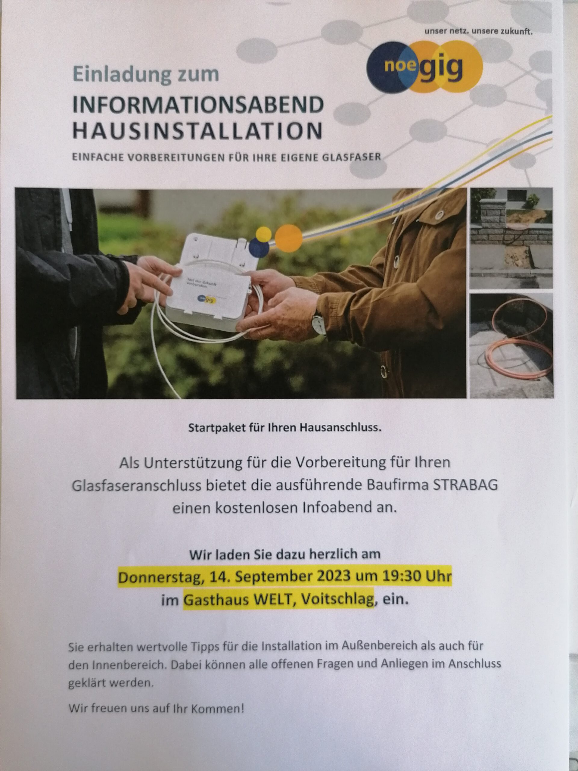 Einladung zum Informationsabend Hausinstallation noegig