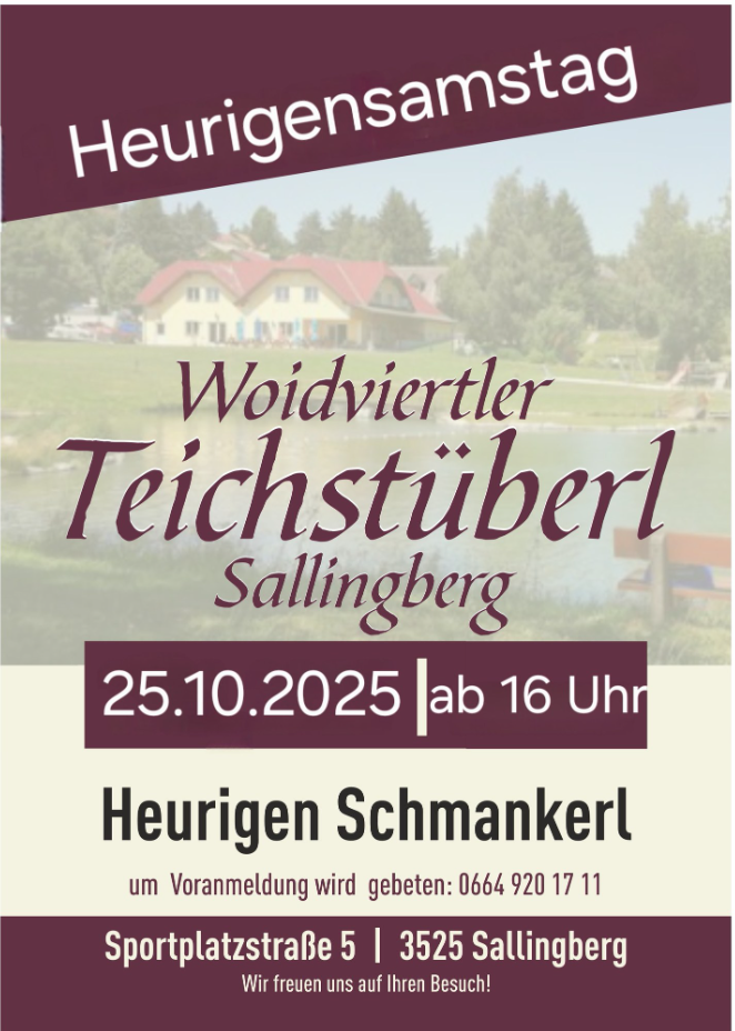 Heurigensamstag Woidviertler Teichstüberl Sallingberg
